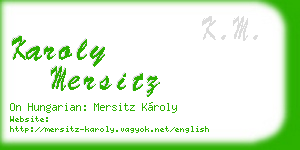 karoly mersitz business card