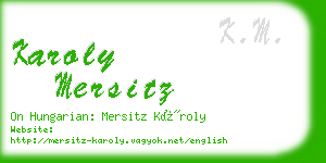 karoly mersitz business card